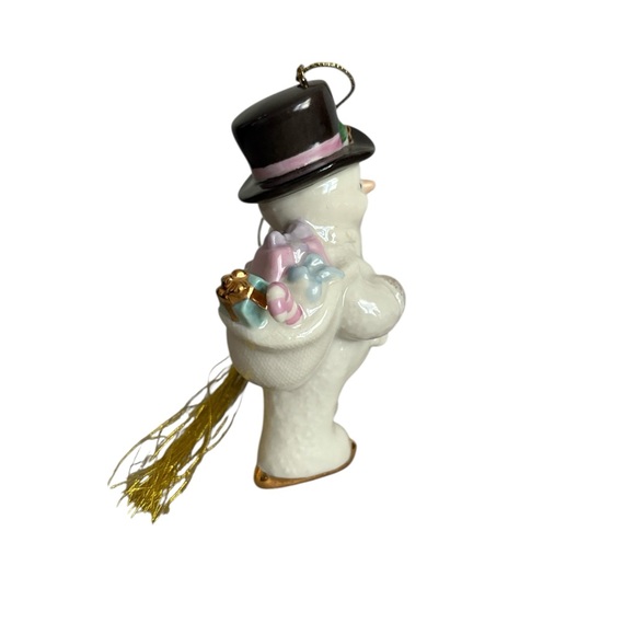 Lenox Snowman Ornament Skating Into the Holidays 2003 Porcelain Cream and Gold - Picture 6 of 8